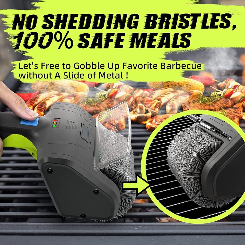 Motorisierte Grillbürste PURAMI Safe Grillen Rescue Geschenk No Shedding Bristles, 360° Rotating Cle