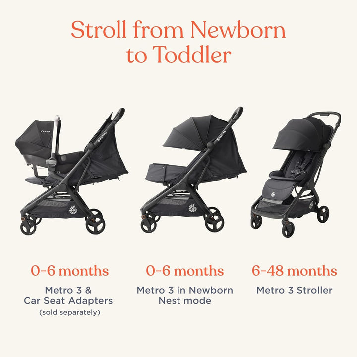 Ergobaby Metro3 Kinderwagen Buggy mit Liegefunktion, Baby-Buggy ab Geburt bis 22kg (0-4 Jahre), Zusa