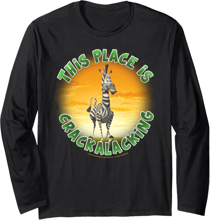 Madagascar Martin Crackalacking Circle Text Poster Langarmshirt