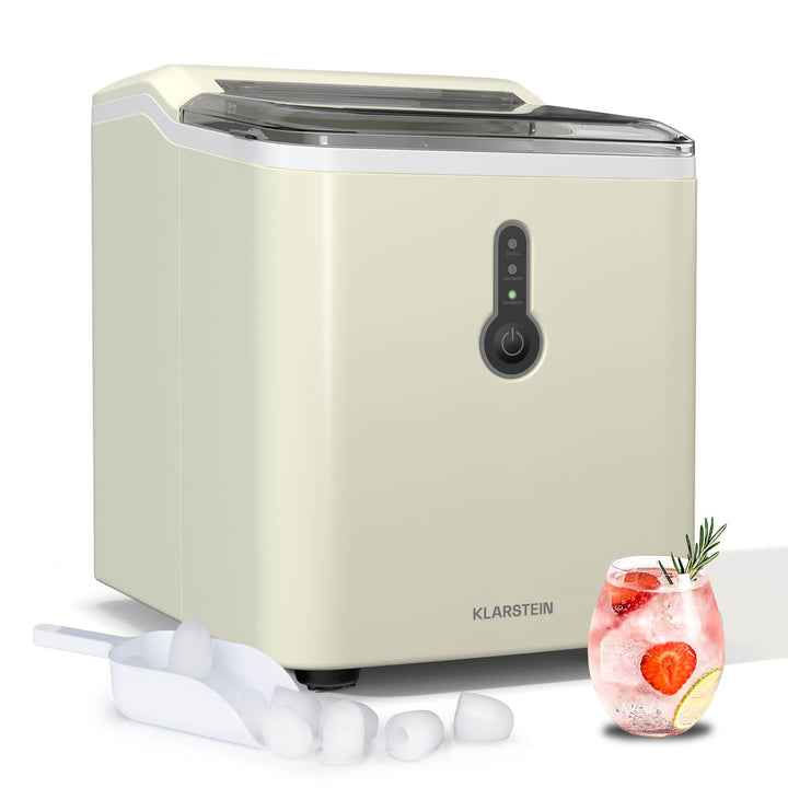 Klarstein Eiswürfelmaschine Klein - 12 kg/24 h, 8 Min Zyklus, 1,5 L Wassertank, LED-Anzeigen, Tragba