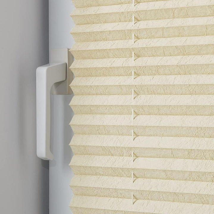 OBdeco Plissee Rollo Klemmfix ohner Bohren lichtdurchlässig Crushed Optik Faltrollo für Fenster und