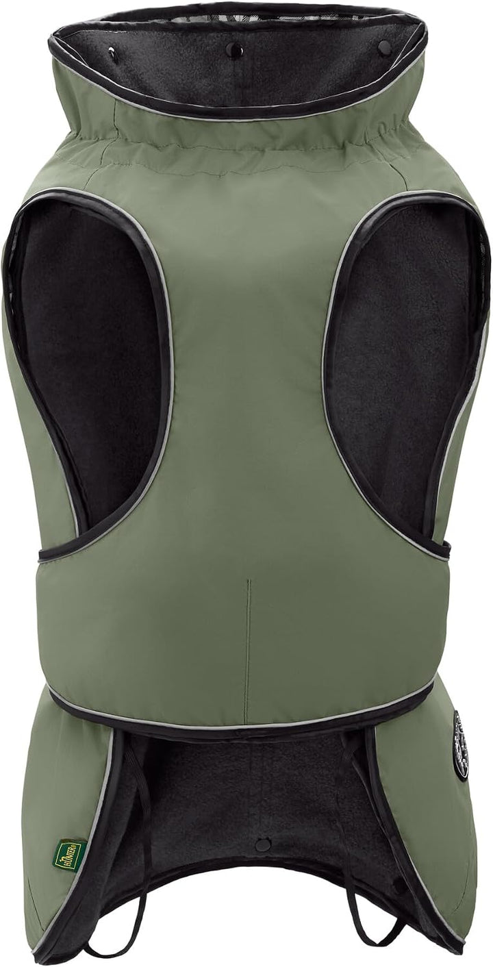 Hunter Hundemantel Uppsala, Farbe: Khaki, 2in1 Design mit herausknüpfbarem Innenfutter, wasserabweis