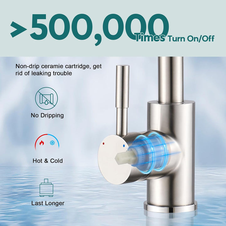BONADE Wasserhahn Küchenarmatur aus SUS304 Edelstahl Gebürsteter Nickel, 360° Schwenkbereich Armatur