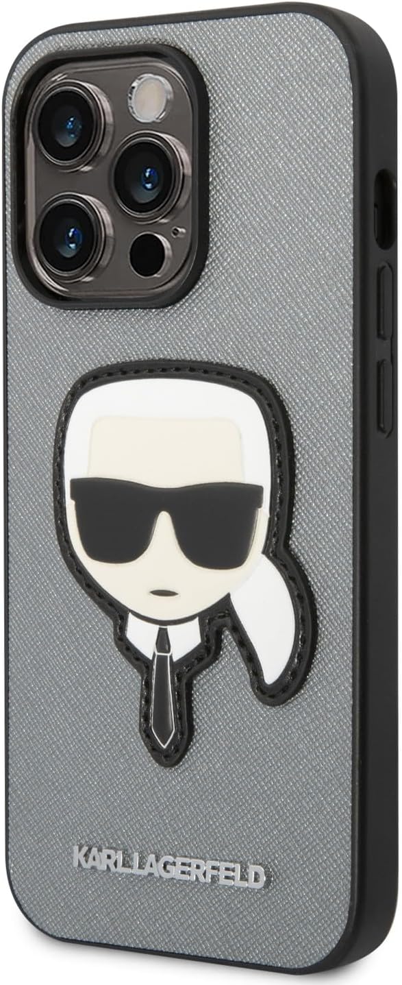KARL LAGERFELD KLHCP14LSAPKHG Hülle für iPhone 14 Pro 6,1" Silber hardcase Saffi