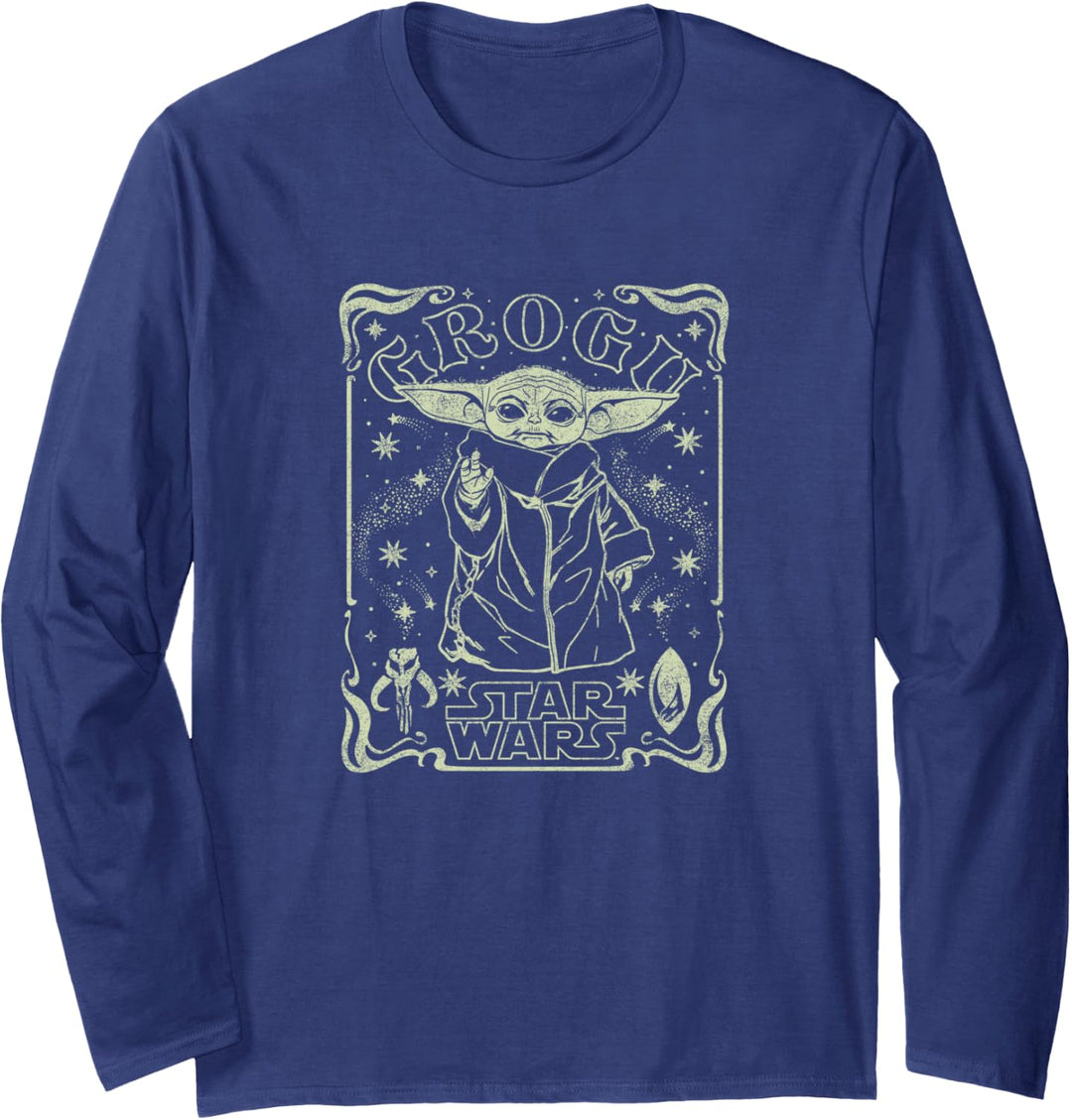 Star Wars: The Mandalorian Starry Grogu Tarot Style Langarmshirt