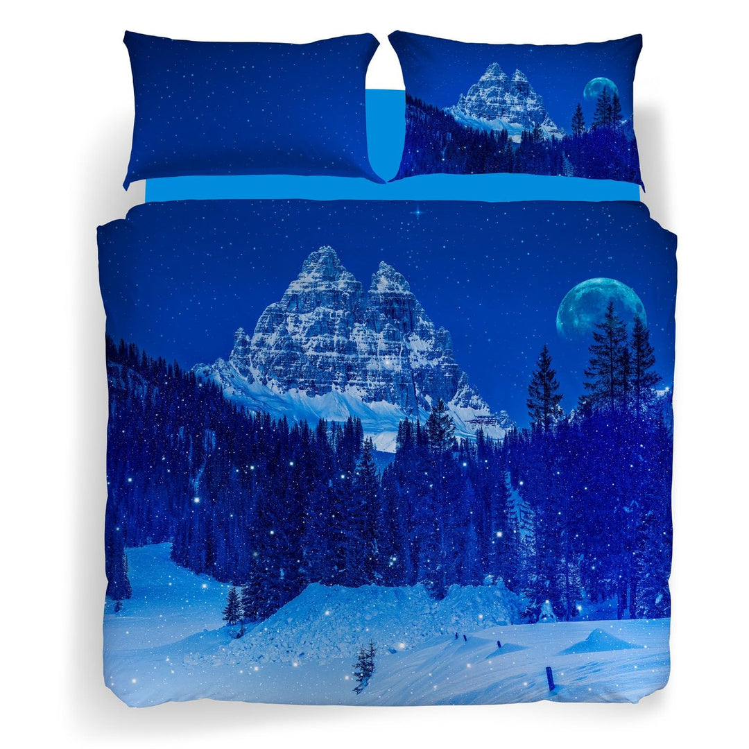 Caleffi Snow in The Blue Nigh Bettwäsche-Set, Baumwolle, Einzelbett, Doppelbett