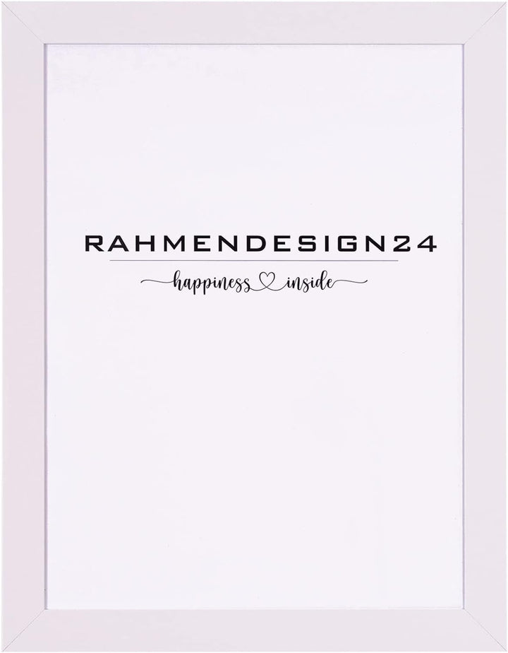 Rahmendesign24 Bilderrahmen Milano 50x50 Weiss (hochglanz) Fotorahmen, Wechselrahmen, Posterrahmen,
