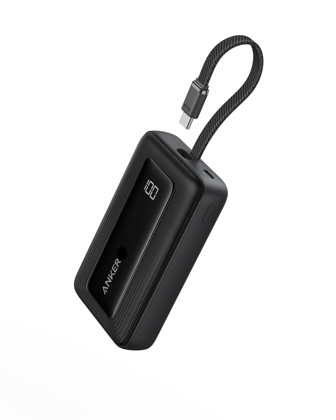 Anker Zolo Powerbank, 10.000mAh 30W High-Speed portables Ladegerät mit integriertem USB-C Kabel, Sch