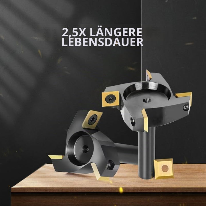 SpeTool Planfräser 8mm Schaft 38.1mm Schnittdurchmesser Planfräser mit 4 austauschbaren Hartmetallme