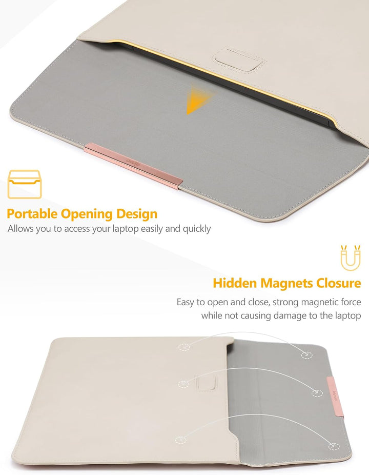 HYZUO 13 Zoll Laptop Hülle Tasche mit Ständer für MacBook Air 13 M5 A3449 M4 M3 M2 M1 2026-2018, Mac
