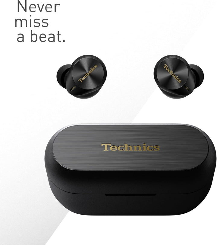 Technics EAH-AZ80E-K kabellose Ohrhörer mit Noise Cancelling, Multipoint Bluetooth 3 Geräte, bequeme