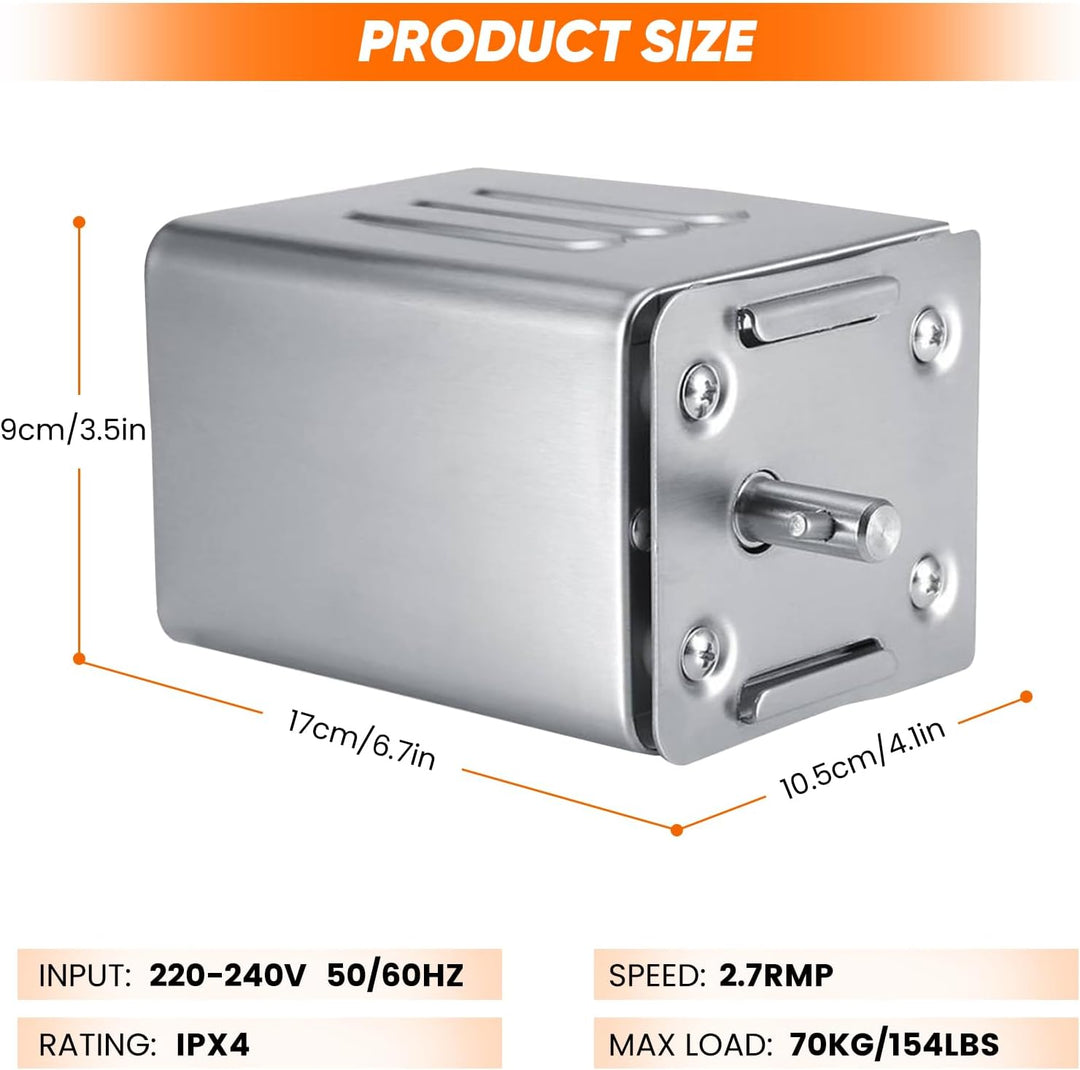 Grillmotor füR Grillspiess 15W 220v Edelstahl BBQ Grill Grillmotor 50-70kg Drehspiess Grill Ziegensc