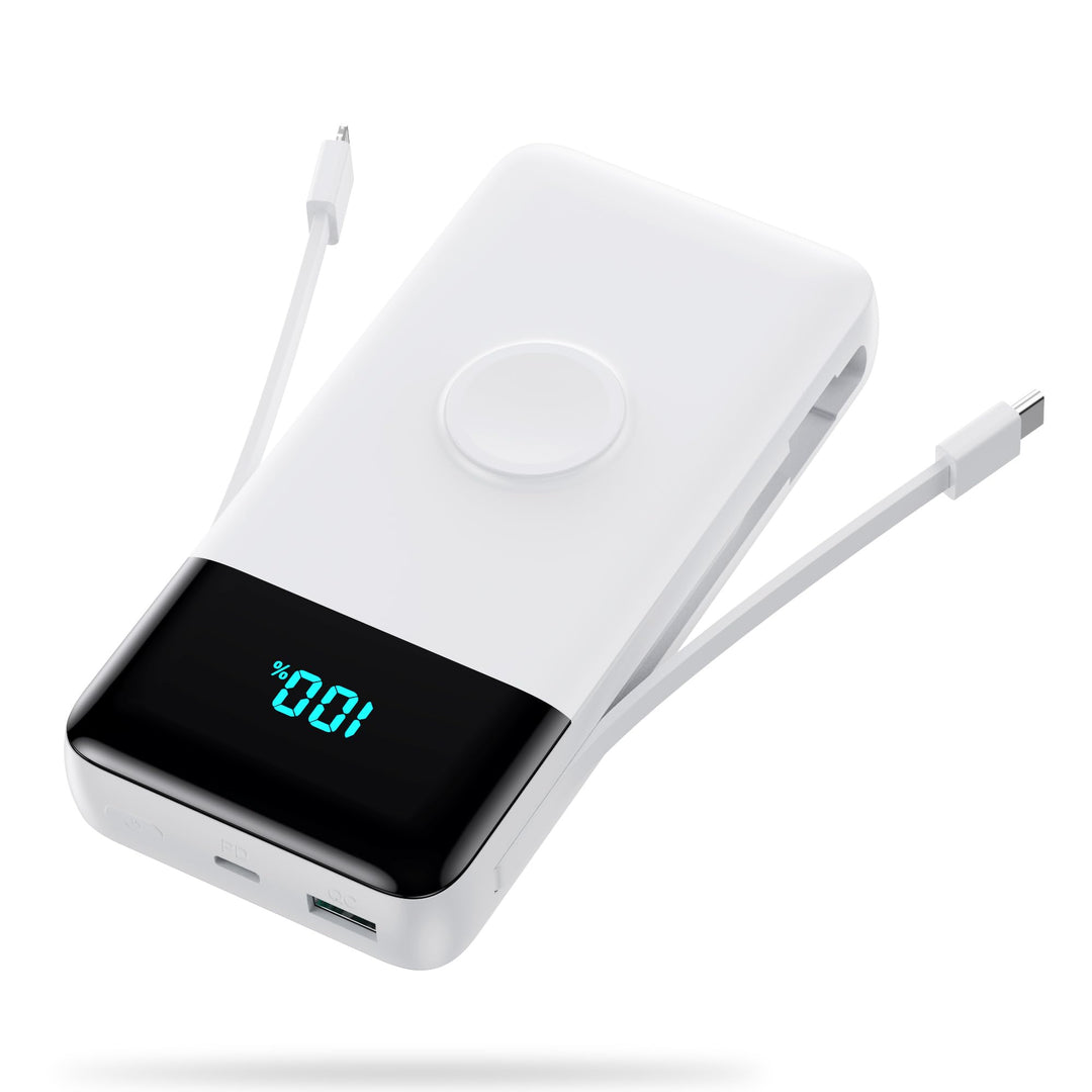 Power Bank 26800mAh USB C 25W PD, QC4.0 Powerbank Schnelles Aufladen mit 2 Kabel (Eingabe &amp; Ausgabe)