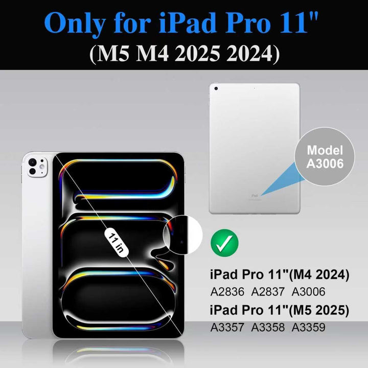 für iPad Pro 11 Zoll (M5/M4 2025/2024) Hülle mit Tastatur, Magnetisch Abnehmbares, Trackpad, Hinterg