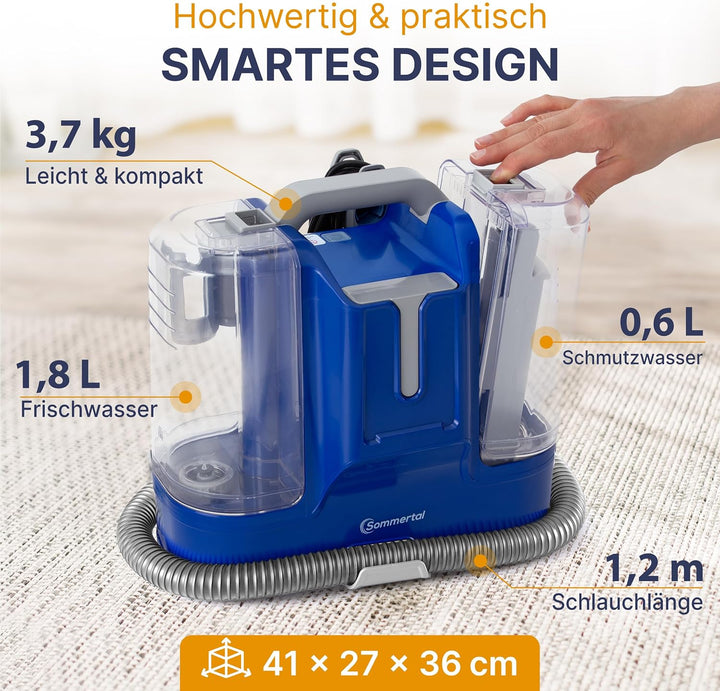 MultiCleaner WS450 5in1 Gerät für Teppiche, Treppen, Polster, Sofa, Auto, Tiere, Flecken, Leistungss