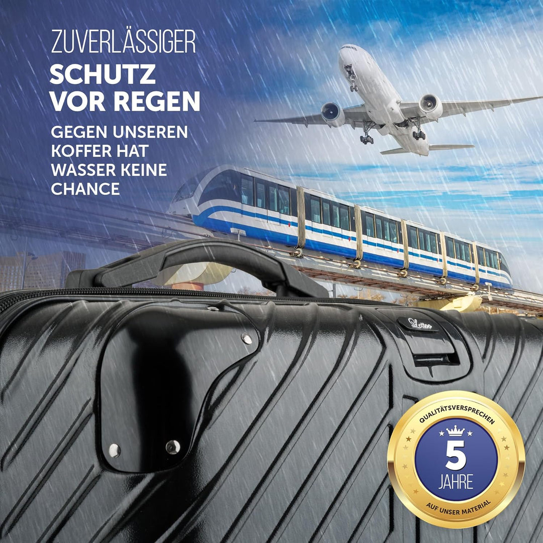 80L (64x44x28) Reisekoffer mit Rollen - Extrem Stabiler Trolley Koffer mit Laptoptaschen-Befestigung