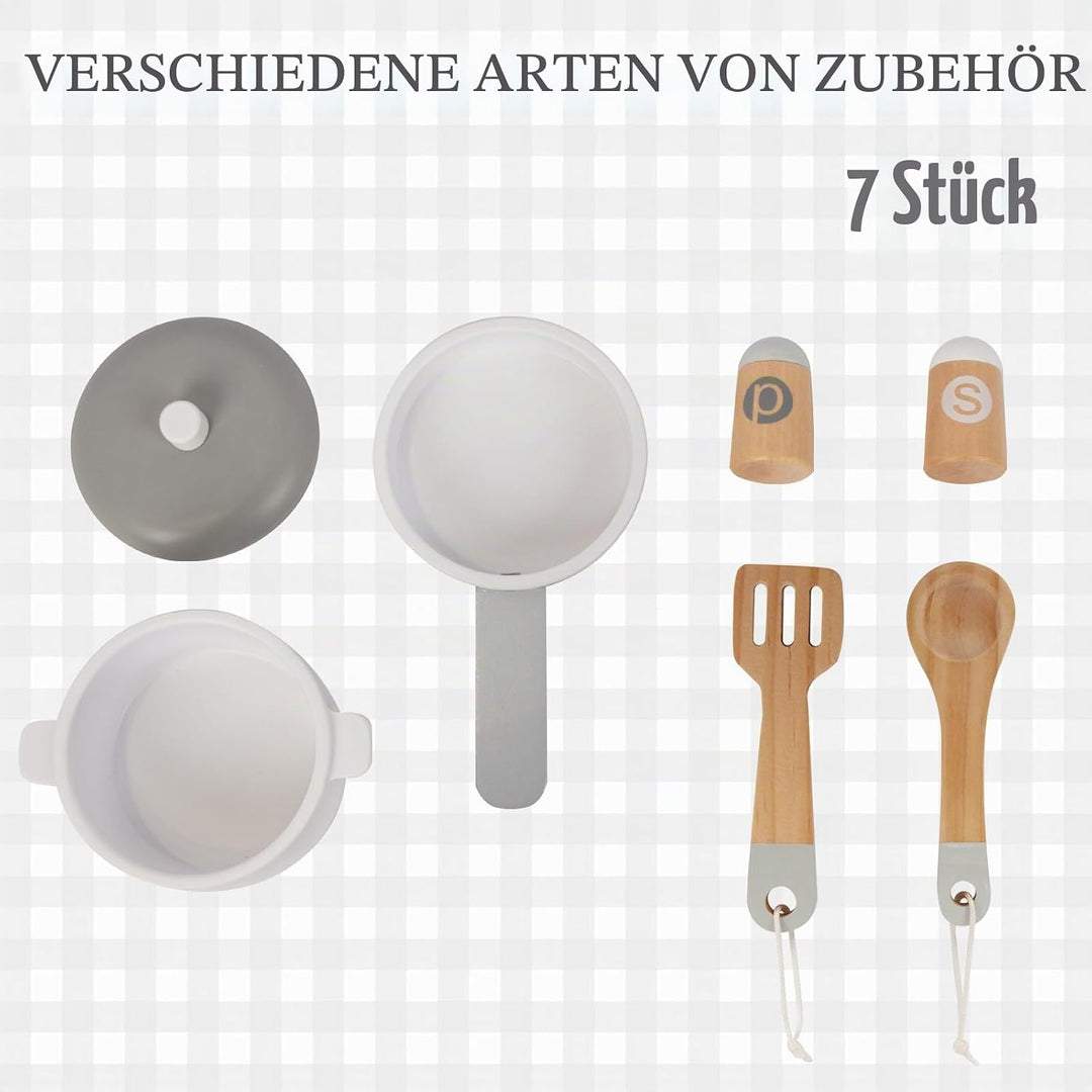 Spielküche für Kinder 3-8, hölzerne Kinder Spielen Küche Playset Chef Pretend Play Set für Kleinkind