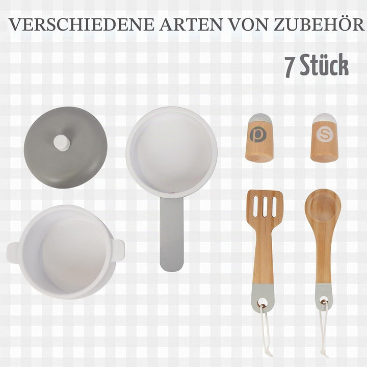 Spielküche für Kinder 3-8, hölzerne Kinder Spielen Küche Playset Chef Pretend Play Set für Kleinkind