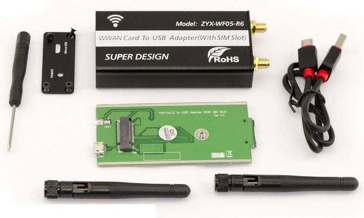 KALEA-INFORMATIQUE USB-Adapter für M.2 WWAN LTE-Karte (M2 Socket 2 SSIC-Base WWAN), mit SIM-Kartenst