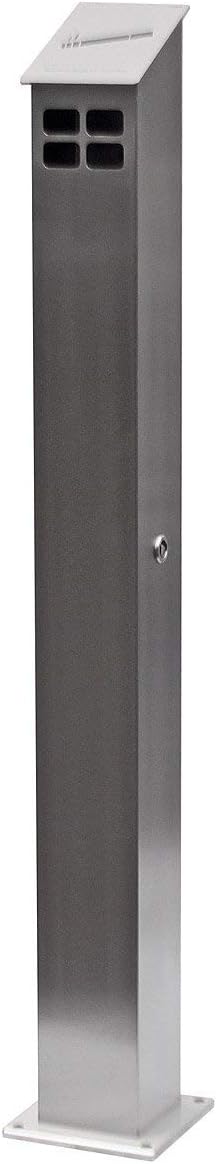 Hiska Standascher Edelstahl, Quadratisch, inkl. Erdspiess, Standascher, Standaschenbecher, Standasch