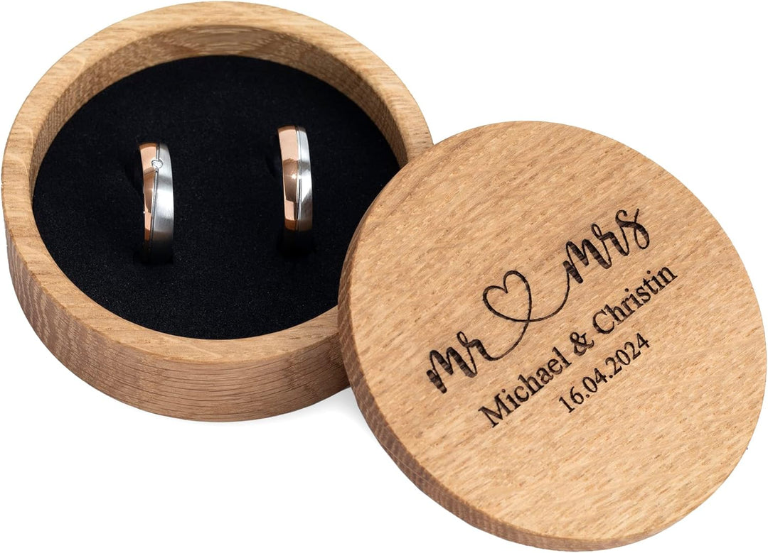 Rosenkranz Box aus Holz mit individueller Gravur, Schmuckkästchen, personalisiertes Geschenk zur Tau