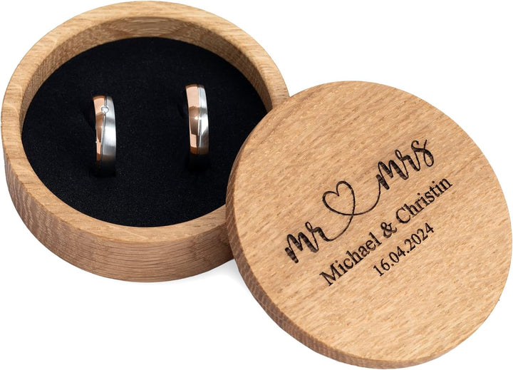 Rosenkranz Box aus Holz mit individueller Gravur, Schmuckkästchen, personalisiertes Geschenk zur Tau