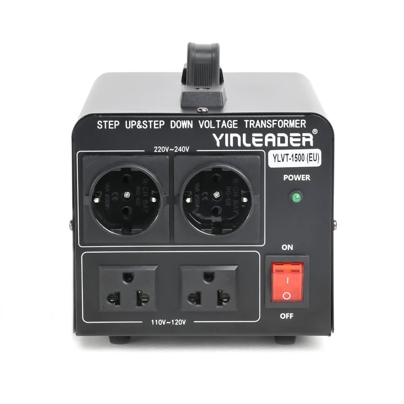 Yinleader 1500VA 110 Volt USA Spannungswandler Ringkern-Transformator 1500 Watt - In: 110V oder 220V