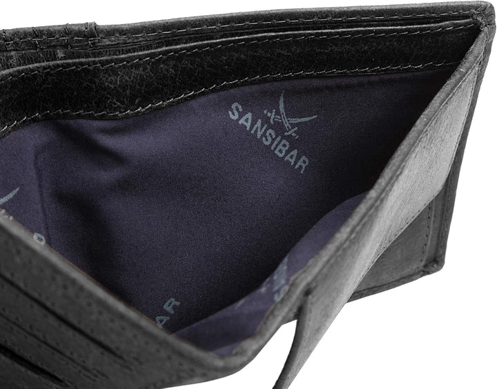 Sansibar Geldbörse Echt Leder schwarz Herren, Damen - 020050, Schwarz