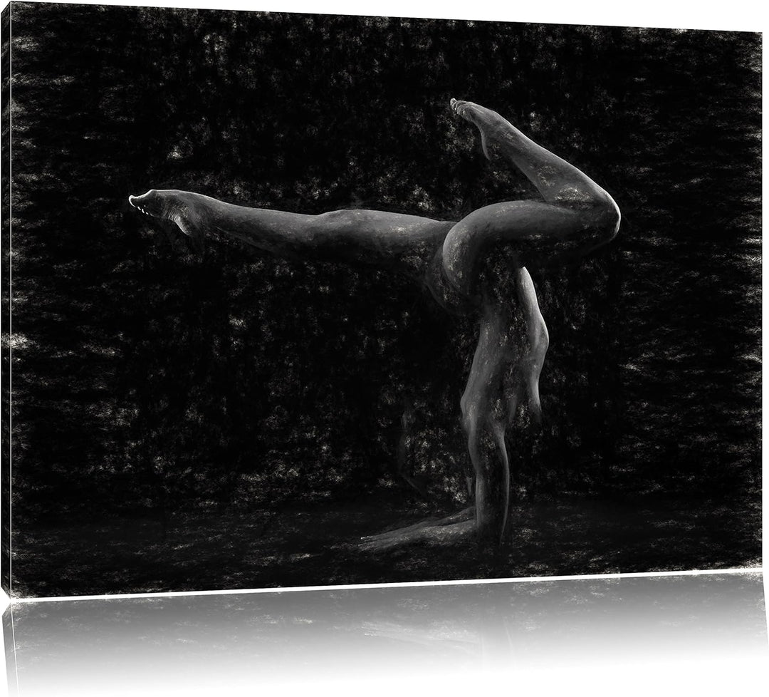 Pixxprint Perfekter Flexibler sexy Körper Einer Jungen Frau Kunst Kohle Effekt, Format: 100x70 auf L