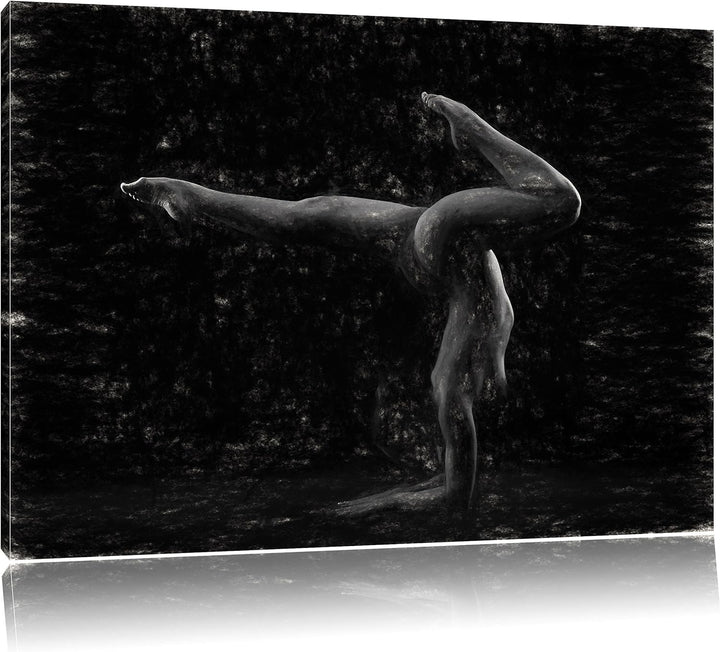 Pixxprint Perfekter Flexibler sexy Körper Einer Jungen Frau Kunst Kohle Effekt, Format: 100x70 auf L