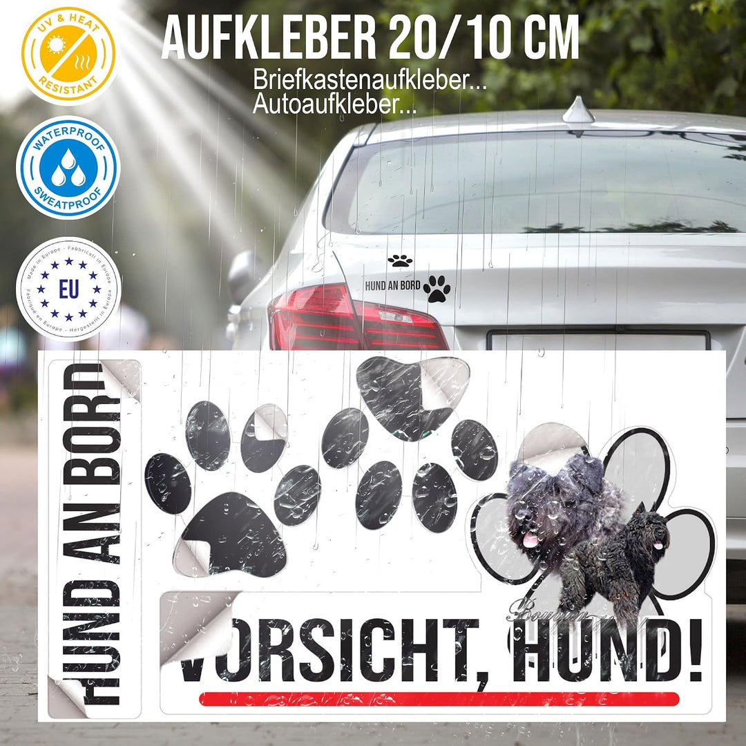 hier wache ich hund Bouvier des Flandres 29/18 cm