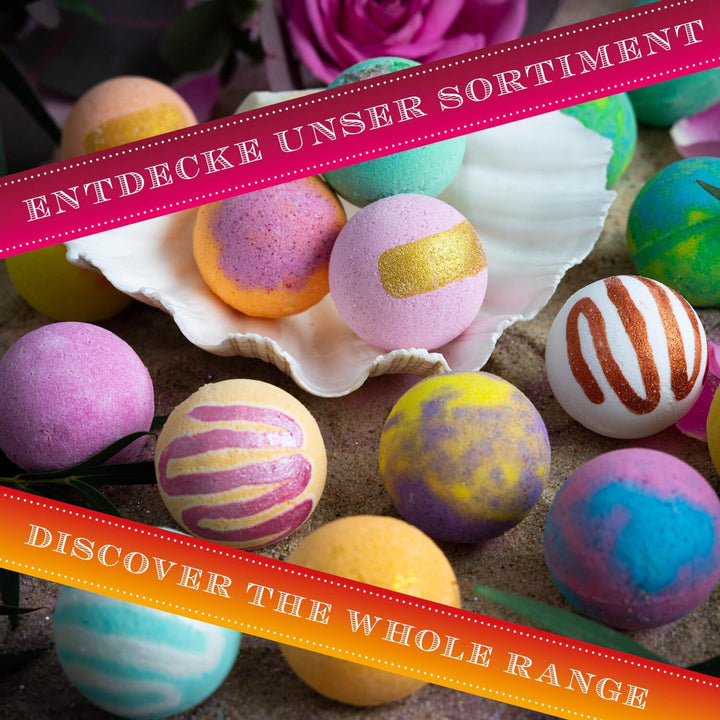 Hallingers® 12er Badebomben-Geschenk-Set mit zwölf Bathbombs (540g) - Luxury Bath Bombs - Orange (Se