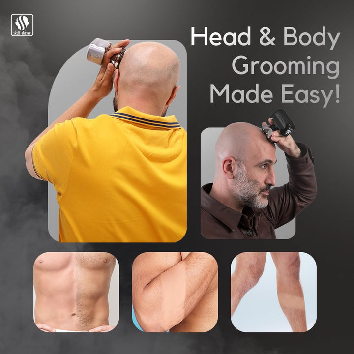 Skull Shaver Pitbull Silver Pro SX5 - Kopf- und Gesichtsrasierer - Elektrorasierer für Herren, Nass