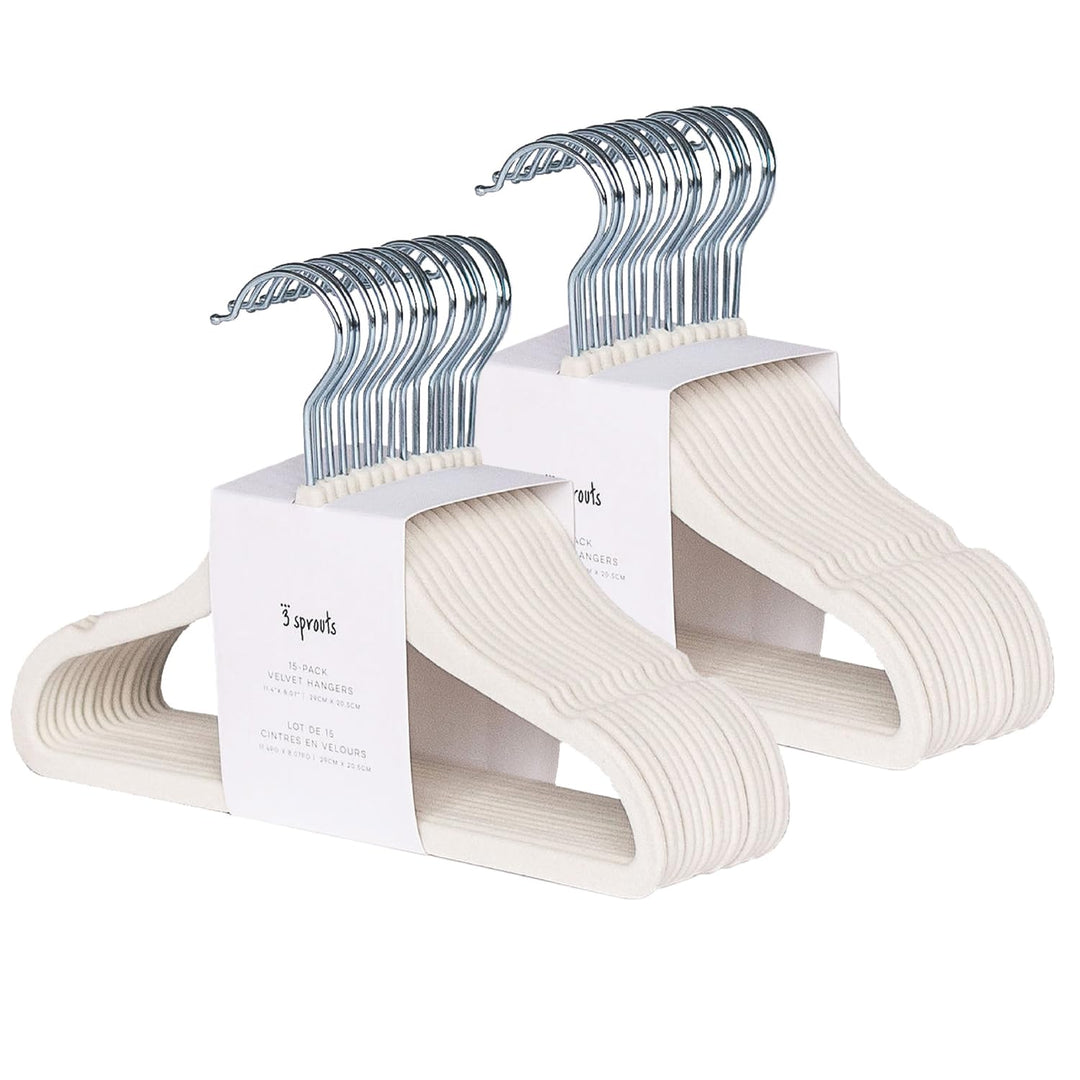 3 Sprouts Kinder Kleiderbügel aus Samt - rutschfest & Robust - Ideal für Baby- & Kleinkinderkleidung
