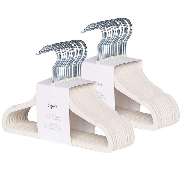 3 Sprouts Kinder Kleiderbügel aus Samt - rutschfest & Robust - Ideal für Baby- & Kleinkinderkleidung