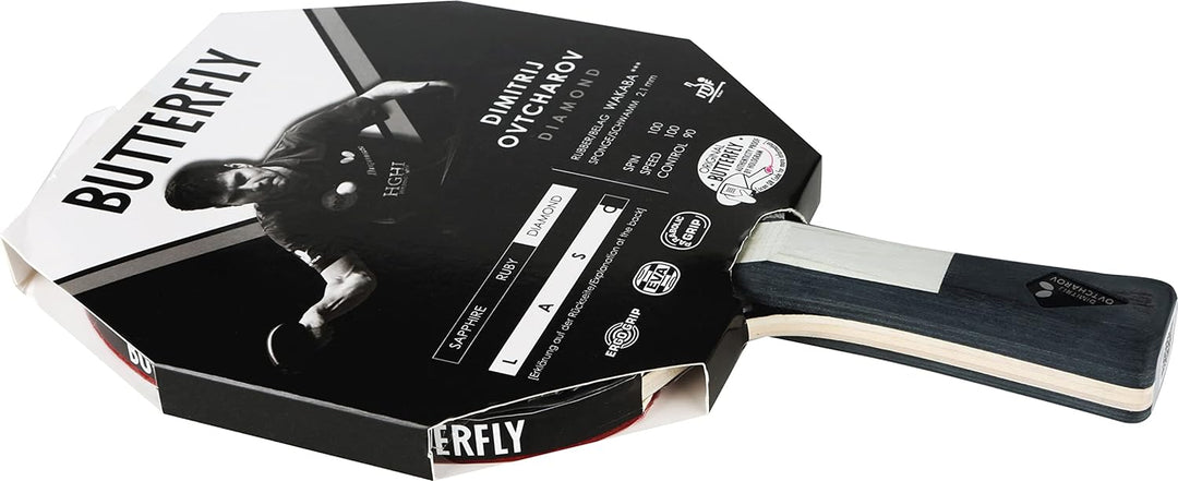 Butterfly Dimitrij Ovtcharov Diamond Tischtennisschläger | Eva-Technologie | ITTF zertifizierter Wak
