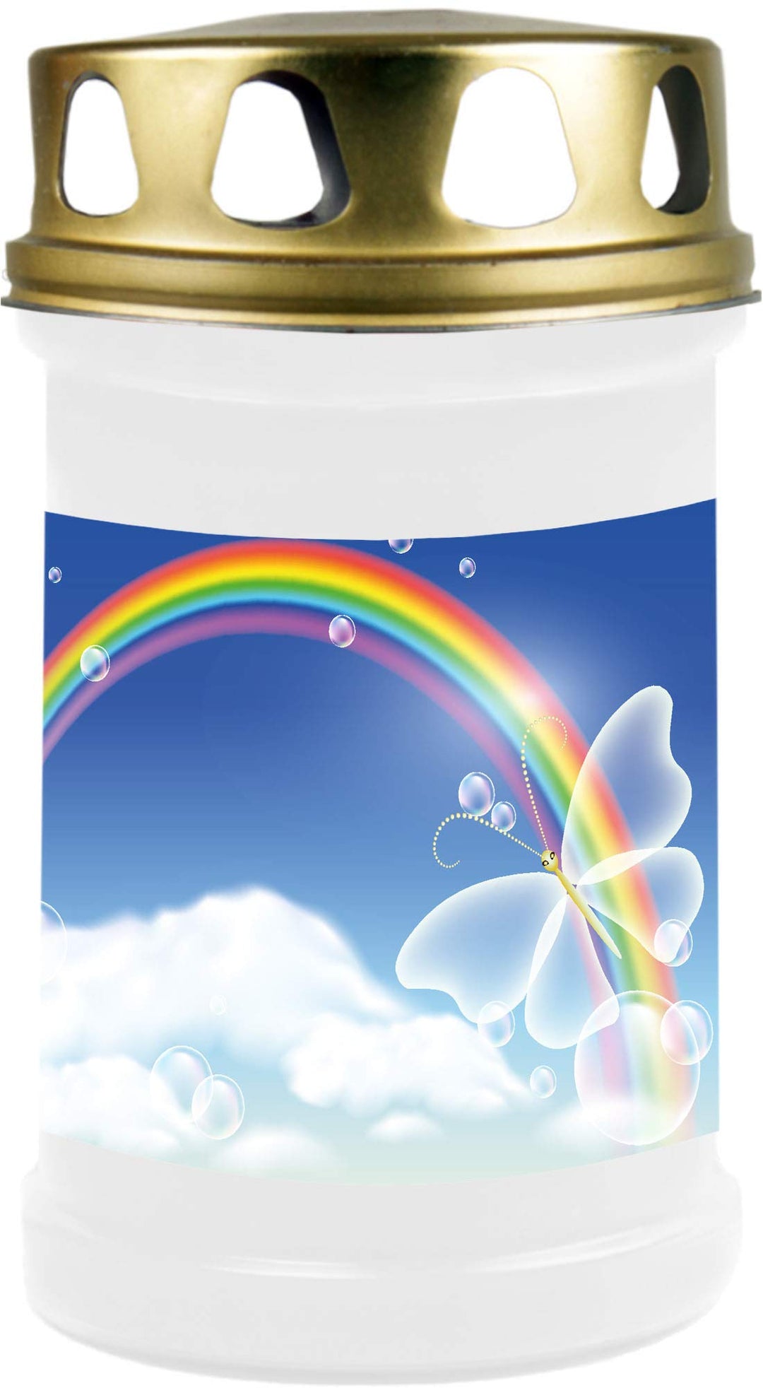 HS Candle 8er Pack Grabkerzen mit Motiv, Grablicht mit Brenndauer von ca. 2 Tage, Motiv: Schmetterli