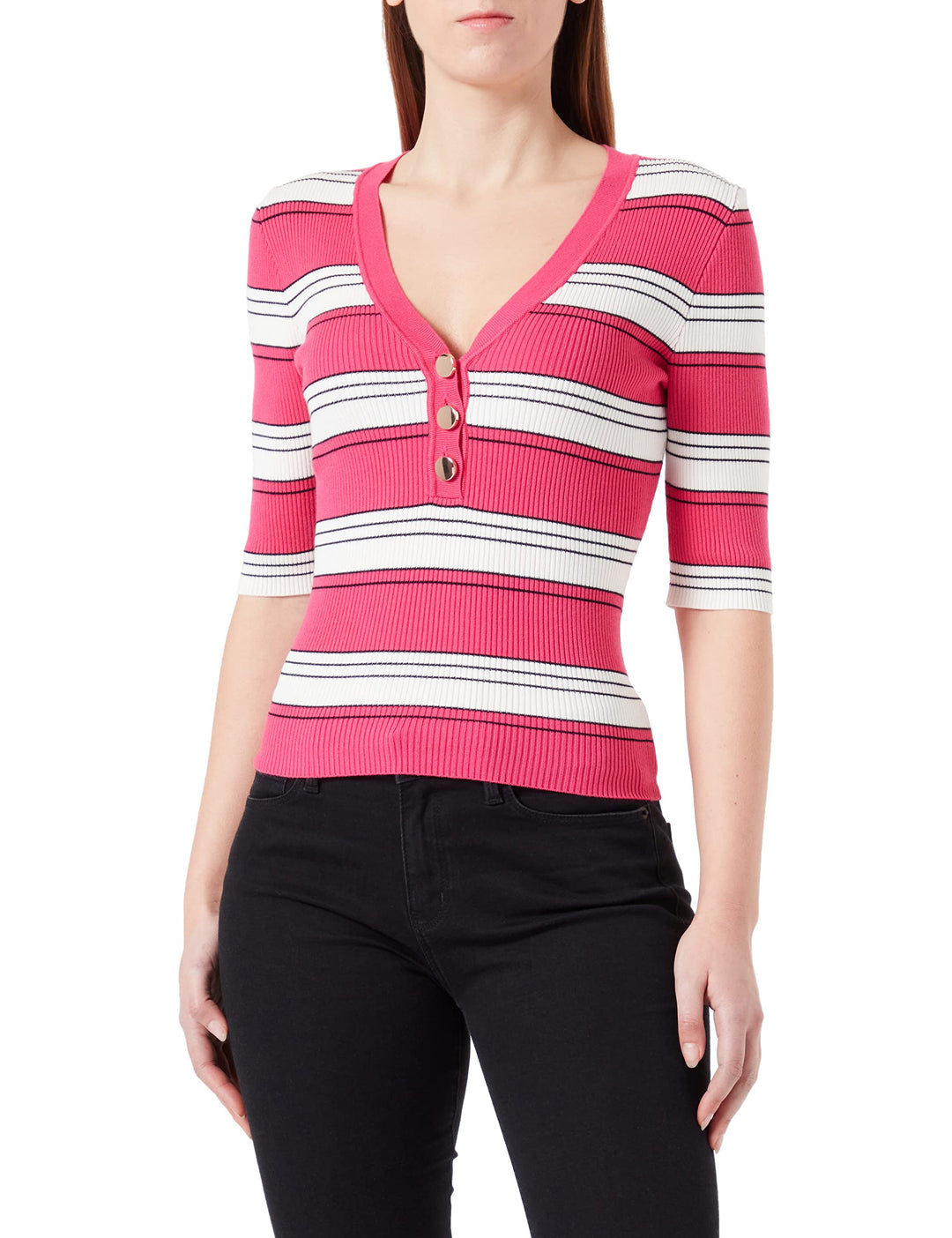 Morgan Damen Pullover XL Fuchsia/Elfenbein, XL Fuchsia/Elfenbein