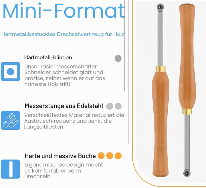 CDBP Drechselwerkzeug mit 12mm Runde Wendeschneidplatte für Holz Tranchiermesser Drehwerkzeug und Ho