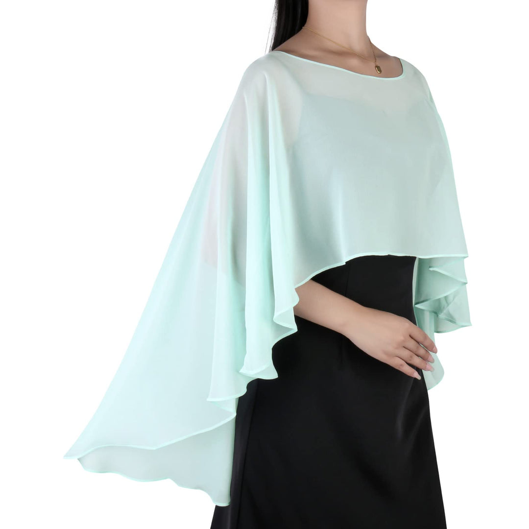 Ladiery Sheer Chiffon Capes Weiche Capelets für Frauen, leichte Tücher und Wraps für Abendpartykleid