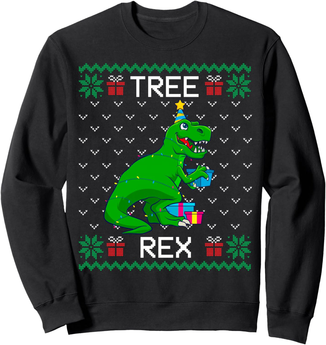 Tree Rex, Weihnachts-Dinosaurier, hässliche Pullover Familie Sweatshirt