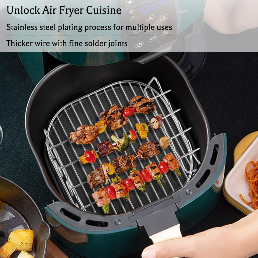Heissluftfritteuse Zubehör, dellyy Airfryer Zubehör, Air Fryer Rack 17 cm, Rack Heissluftfritteuse,