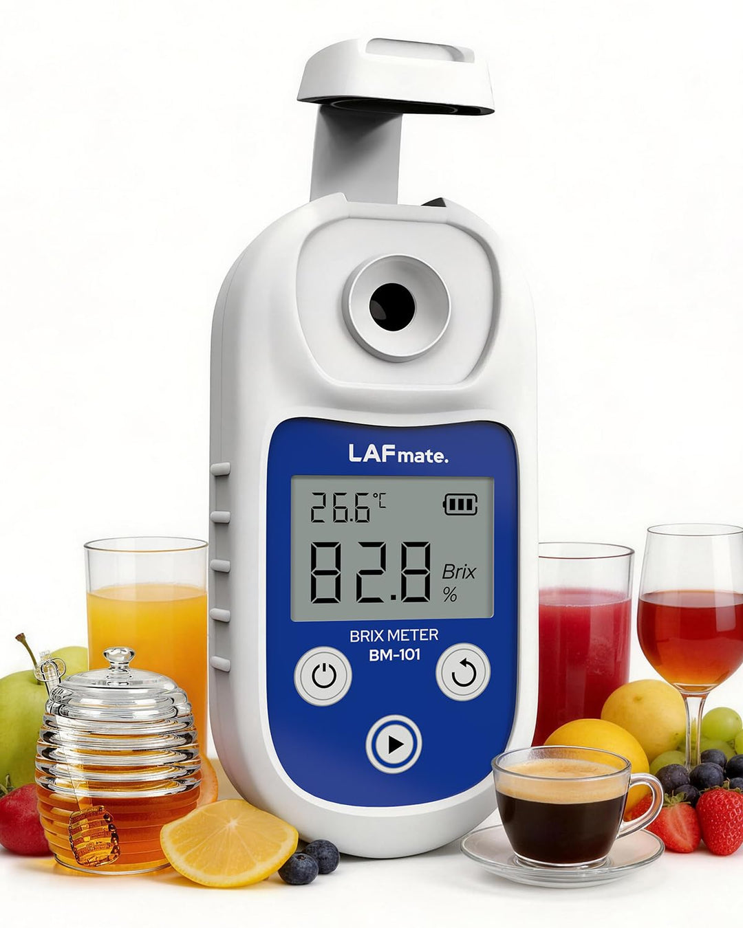 Brix Refraktometer 0-95% ±0,2%, Digitales Refraktometer mit ATC, IP65 Brix Meter für Honig, Saft, We