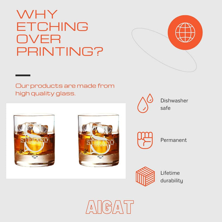 AIGAT Liquor Dekanter Personalisiert Mit Lasergravur Text, Fügen Sie eine beliebige Nachricht, Ehema