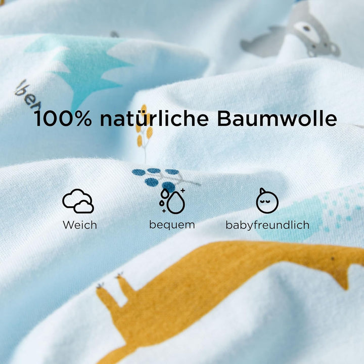 Duomiaomiao Schlafsack mit füssen, Sommerschlafsack mit füssen,100% Musselin Schlafsack Baby,Sommers