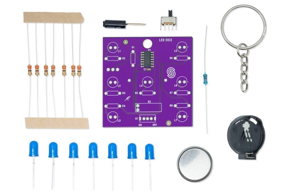 Soldered LED-Würfel Lötbausatz | Löten lernen | Made in EU | 333140