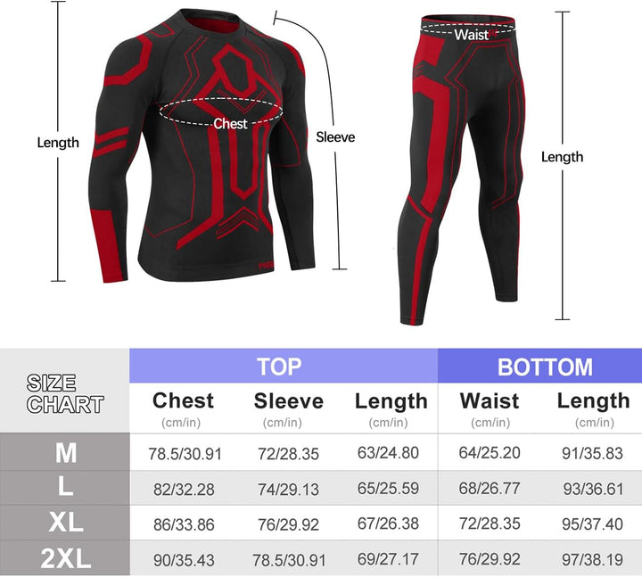 MEETWEE Thermounterwäsche Herren Atmungsaktiv Männer Thermo Funktionswäsche Winter Skiunterwäsche Un