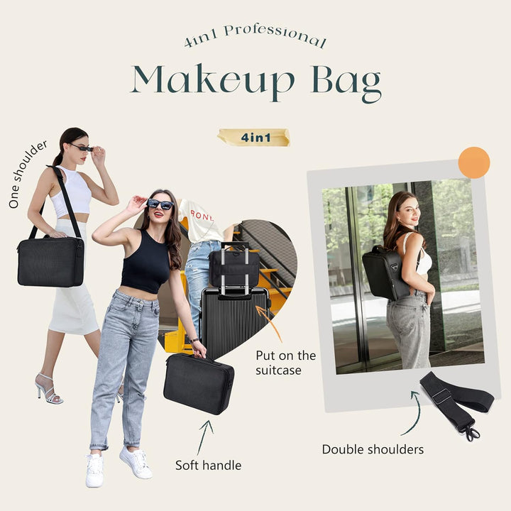 Kosmetiktasche Gross Make up Tasche Schminktasche Kosmetikkoffer Make up Koffer Schminkkoffer Leer M