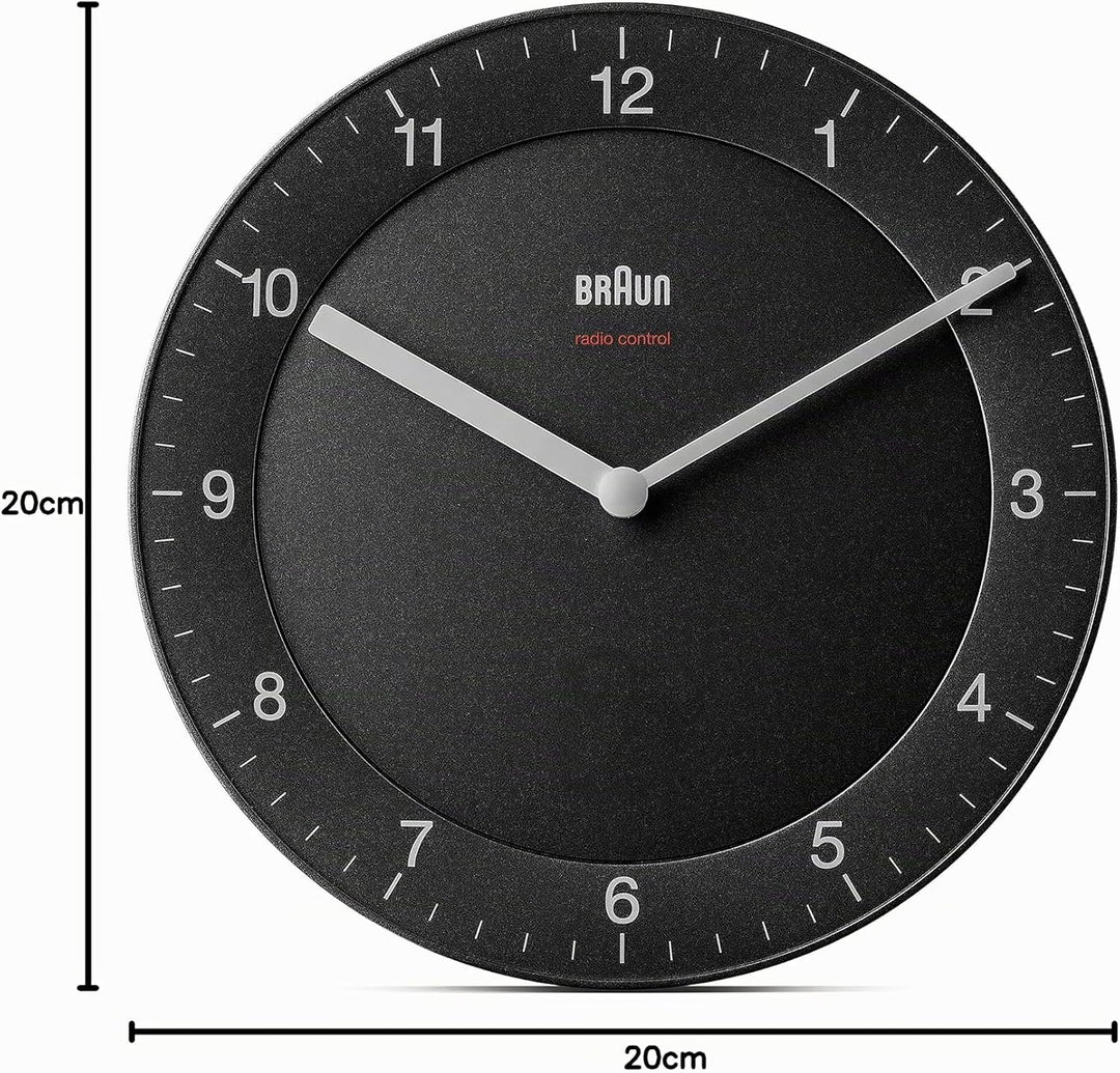 Braun Funkwanduhr Wanduhr, Kunststoff, Schwarz, normal normal Schwarz, normal Schwarz