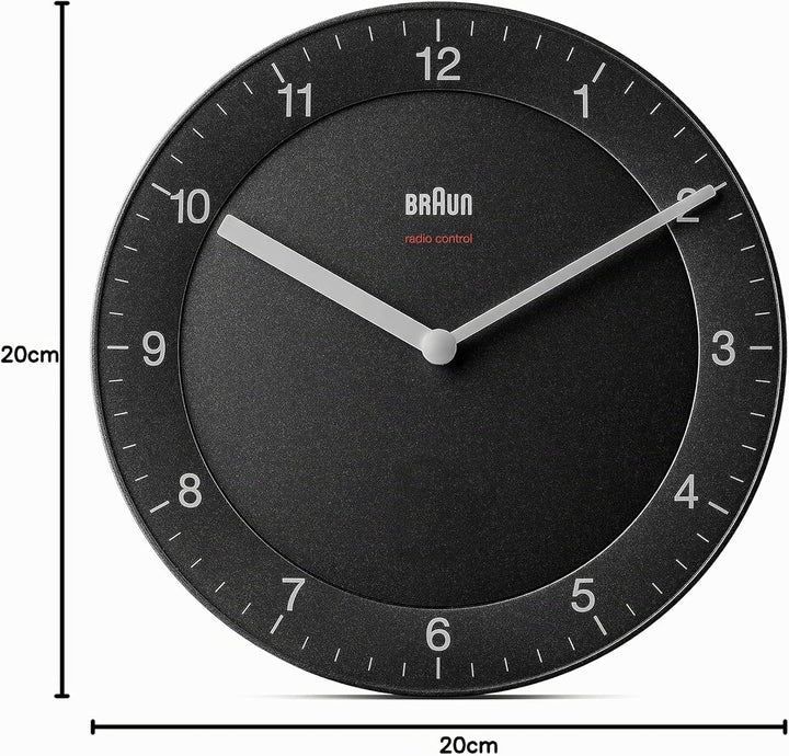 Braun Funkwanduhr Wanduhr, Kunststoff, Schwarz, normal normal Schwarz, normal Schwarz